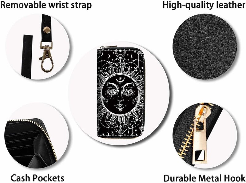 FQTBCEARI Hummingbird Flower Print Women Large Capacity Wallet PU Leather Zipper Clutch Purse for Smart Phone/Card/Coin/Cash - Image 4